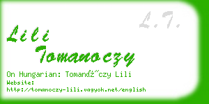 lili tomanoczy business card